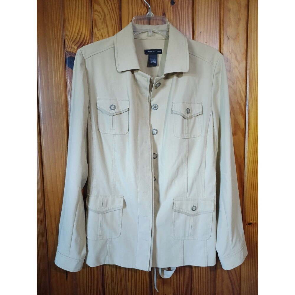 Madison Studio  Khaki Tan Safari Boot Jacket Size 8 MSRP $100